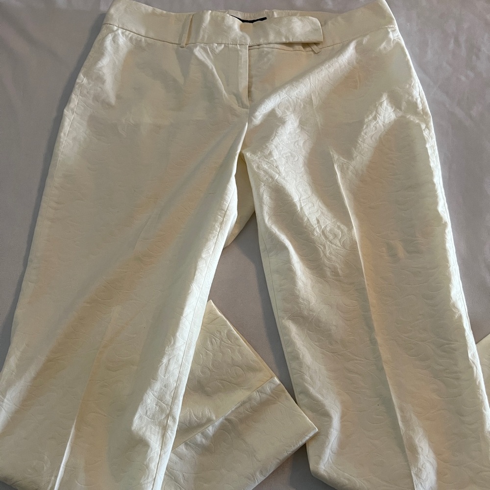 VTG Piazza Sempione Women's Pants Ivory Size 32 Split Leg Vintage Made In Italy